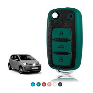 TOOMUME Coque Cl&eacute; TPU Texture en Cuir, Etui Cl&eacute; &Eacute;tui Cl&eacute; Adapt&eacute; pour VW Volkswagen Golf 4/5/6 Multivan T5 Polo Up Caddy Beetle Sharan Jetta Bora Seat Ibiza Skoda Fabia (TOOMUME, neuf)