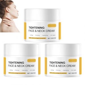 Cr&egrave;me raffermissante pour le cou, cr&egrave;me raffermissante pour le visage et le cou au r&eacute;tinol et au collag&egrave;ne, hydratante, r&eacute;duit les rides, ridules et double menton, raffermit la peau rel&acirc;ch&eacute;e (3pcs) (henanningmeng, neuf)