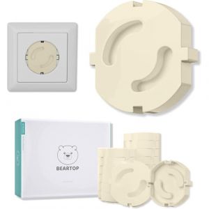 Cache prise bébé de BEARTOP | à enficher | ajustement ideal & maintien ferme | kit securite bebe | protège-prise, cache prise electrique, protège prise bébé | Garantie de satisfaction (3 ans)* (Beartop, neuf)