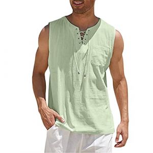 LAOSU Débardeur Musculation Homme Bodybuilding Sport, Jersey, Tricot De Peau, Tee Shirt De Sudation, Quick Dry Moulant, Maillot De Corps 100% Coton (chengaokui993, neuf)