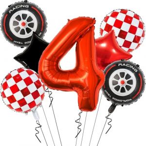Balloon Anniversaire Voiture 4 Ans,Ballons de Course pour Voiture,Deco Anniversaire Cars 4 Ans,ballon Anniversaire 4Ans,Kit ballons Anniversaire 4Ans,D&eacute;coration d'Anniversaire Ballon pour Enfant (LIEYUEYU LIMITED, neuf)