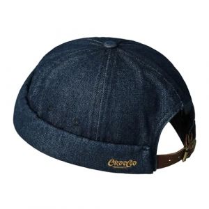 CLAPE Casquette sans Visi&egrave;re Coton Casquette Docker Homme Femme Bonnet Denim Chapeau Marin R&eacute;glable Beanie Bleu Blue FMA2503 (CLape, neuf)