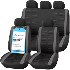 upgrade4cars Housse de Siege Voiture Universelle Noir Gris | Ensemble de Housses Siège Auto Universel | Couvre Sieges pour Avant et Arrière (upgrade4cars, neuf)