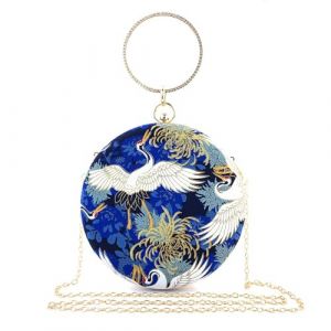 Zebrum Pochette de soirée de designer, sac à main de soirée, pochette de soirée pour portefeuille, porte-monnaie pour jeune femme - Bleu - Bleu grand rond., (Nors, neuf)
