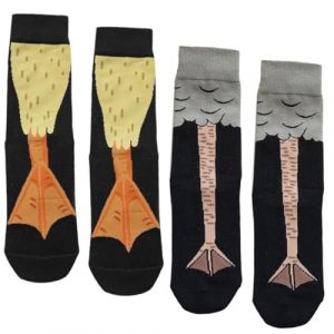 NOPKESV 1 paire Chaussettes Costume Jambes de Poulet Montantes Femmes Patte d'Oiseau Chaudes Amusantes Drole et Dessin Anim&eacute; Pattes de Poulet Id&eacute;e Cadeau Amusante pour cadeaux de couple (WANGSHENGYA, neuf)