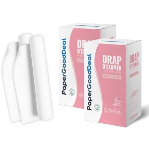 18 rouleaux de 135 feuilles drap d'examen grande largeur 60cmx35cm micro gaufré 100% pure ouate drap hygienique pour ésthétique gynécologie pédiatrie thérapie confort Qualité proféssionnelle (PAPERGOODDEAL, neuf)