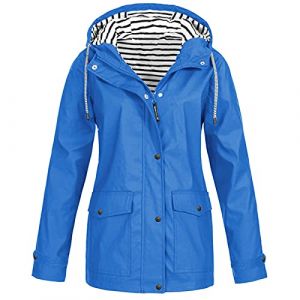 BOTCAM Veste de pluie pour femme doubl&eacute;e et chaude : Parka de pluie avec doublure en polaire, veste longue &agrave; capuche, veste l&eacute;g&egrave;re d&rsquo;ext&eacute;rieur, imperm&eacute;able, respirante, coupe-vent, 3 en 1, veste (sgrfxghrd, neuf)
