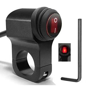 Greluma 1 Pi&egrave;ce Interrupteur de Guidon de Moto Interrupteur D'&eacute;clairage de Guidon ATV 12V CNC en Alliage D'aluminium Bouton Poussoir Interrupteurs &eacute;tanches (Lumatech-EU, neuf)