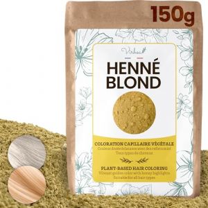 Henn&eacute; Blond Naturel 150g - Coloration V&eacute;g&eacute;tale Cheveux Blonds - Couleur Cheveux Blond &Eacute;clatante - Soin Capillaire Naturel - VIRHEA (Eslab, neuf)
