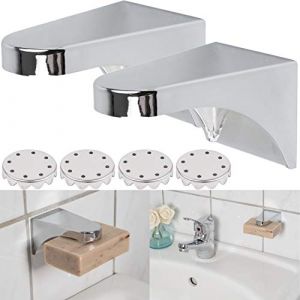 Porte-Savon magnétique, kit de 2, 4 x plaques et 2 x Autocollants de Remplacement, Porte-Savon magnétique, Stable et Robuste pour Tout Savon jusqu'à 150 grammes, soap Holder, Porte-Savon magnétique (Your Day Mate, neuf)