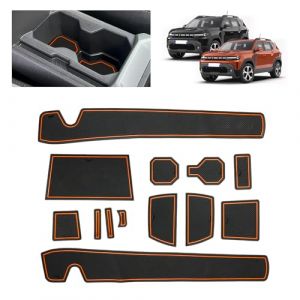 BSTW pour Dacia Duster III 2024-2026 Tapis Antid&eacute;rapants pour Dacia Duster Essential Expression Journey Extreme Tapis en Caoutchouc pour Console Centrale, Porte Verres, Rainure de Porte (Orange) (Shenzhen Lingke Electronics Co., Ltd, neuf)