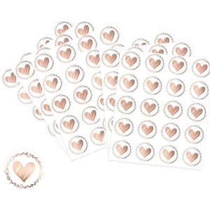 120pcs Autocollants de Sceaux d'Enveloppe de Coeur,Transparent Autocollants Enveloppe Mariage,Personnalisés Autocollants d'Invitations de Mariage Étiquettes de Sceaux Relief Auto-Adhésives (rosegold) (YiXuTag Store, neuf)