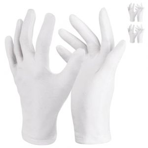 Donfri 2 Paires Gant Coton Blanc Eczema - Gants de Travail Fins - Gants de Protection - Gants Hydratants Mains S&egrave;ches, Ecz&eacute;ma et Beaut&eacute; Masqu Main Gant (R&T Premium products, neuf)