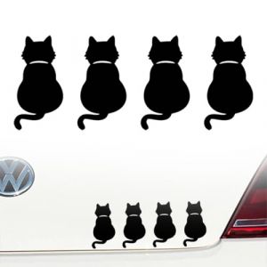 OQKAHIV 1 planche de stickers chats, Autocollant dos de chat, Autocollant de Chat Autocollant de Voiture Autocollant de Motif d'amour de Chat Autocollant Mural Autocollant de fenêtre de Voiture (OQKAHIV, neuf)