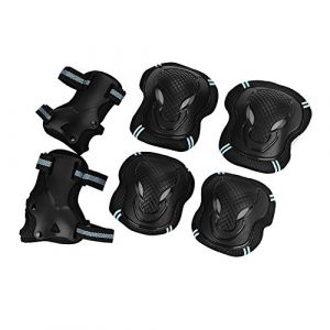 IBLUELOVER Sets de Protection Roller Enfant Adulte Genouill&egrave;res Coudi&egrave;re Prot&egrave;ge-Poignet R&eacute;glable Kit de Sport Protections pour V&eacute;lo Roller Patinage BMX Skateboard Trottinette 6 Pcs Sport &Eacute;quipement (IBlueloveruk, neuf)