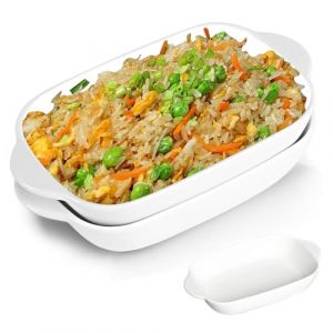2 Plat Four en C&eacute;ramique, Petit Plat a Gratin Individuel 23 x 13 cm, Plat a Lasagne Rectangulaire de Style Nordique, Plat &agrave; Gratin R&eacute;sistant &agrave; la chaleur pour P&acirc;tisseries, Lasagnes (Blanc) (lovehomevp, neuf)