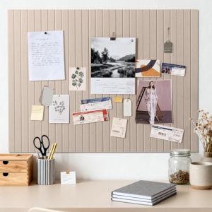 Grand tableau d'affichage en feutre camel fonc&eacute; autocollant, 90 x 120 cm, en li&egrave;ge, 0,9 cm d'&eacute;paisseur, tableau de vision, tableau de vision, panneau photo, panneau en li&egrave;ge, tableau m&eacute;mo, tableau (EYERIYO, neuf)