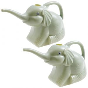 Youning Arrosoir de fleurs 2 l - Design éléphant - Petit arrosoir de jardin en plastique - Chaudron animal pour l'intérieur et l'extérieur - Outils de jardin pour enfants - 2 pièces - Vert (ZDD123, neuf)