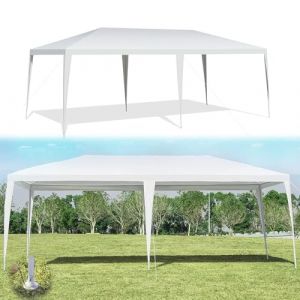 RELAX4LIFE Tonnelle de Jardin Ext&eacute;rieur 3x6 Imperm&eacute;able, Barnum 3x6 avec Cadre en M&eacute;tal, Tente de Reception en PE, Protection Solaire, Facile &agrave; Monter pour Mariage March&eacute; (3X6 | sans B&acirc;ches) (RELAX4LIFE, neuf)