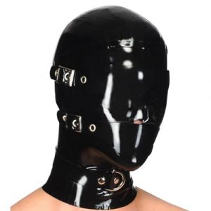 Kangxinsheng Noir Latex Tête Couverture,Purement Fait Main Mode Latex Masques,Convient aux Vêtements Club bar Discothèque Cosplay-S (LatexClub EU, neuf)
