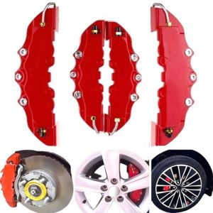 2 Paires Couvre-&eacute;triers de Frein Rouge Avant et arri&egrave;re, coquilles d'&eacute;trier protectrices r&eacute;sistantes &agrave; la Chaleur pour la Modification et d&eacute;coration du moyeu de Roue Voiture (mewmewWwww, neuf)