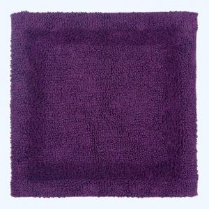 HOMESCAPES Tapis de Douche en Coton, Tapis de Sortie de Douche 50x50 cm, Tapis de Bain Prune (HOMESCAPES, neuf)