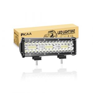 PICAA Led Barre Lumineuse Triple Rangée 9 pouces 25.4 CM 180W longue portée Rampe a led barre de led Combo Faisceau de Spot D'inondation 12V hors route Voiture Véhicules 4x4 SUV ATV Camion Tracteur (BEISHUO-UK, neuf)
