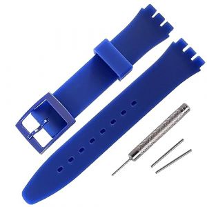 Rihahisy Bracelet de montre en silicone pour Swatch - Plusieurs couleurs, doux pour la peau, respirant, boucle en plastique l&eacute;ger, outils et barrettes &agrave; ressort inclus, 17 mm (Joyful and childlike, neuf)