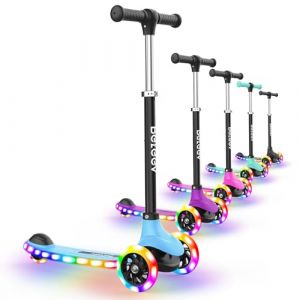 BELEEV A6 Trottinette Enfants 3 Ans, Trotinette à 3 Roues LED Roues Lumineuses et Deck, 4 Réglables en Hauteur, Plateau Antidérapant Scooter pour Filles Garçons 3-8 Ans, Tricycle Scooter for Kids (MeiShangStore, neuf)