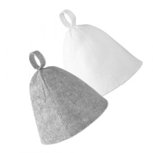 Lot de 2 chapeaux de sauna en laine feutrée pour spas, chapeaux résistants aux hautes températures pour bains et douches (CHIDasq, neuf)