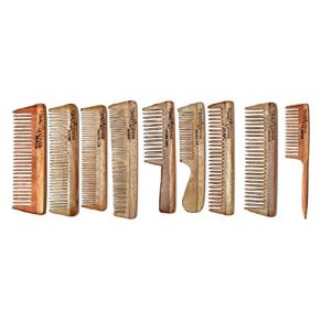 Healthy Ideas Lot de 9 peignes en bois de margousier (Glamour 22,9 cm + Basic, Regular, Comfort, Glide & Magic 19,1 cm + Traveller 15,2 cm + Care 12,7 cm & Mate 10,2 cm) + peigne pour toute la famille (InfinitEkart, neuf)