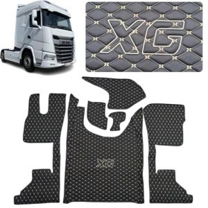 Tapis de sol pour camion DAF XG 2022+ tapis de pied (tissu noir, fil beige) (PAKRO-PL, neuf)