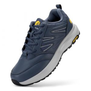 FitVille Extra Large Chaussures de Randonnée Imperméables pour Hommes Baskets Basses Trekking Respirant Antidérapant Soutien de la Voûte Plantaire Bleu 43 EU Large (Pengxia_FV, neuf)