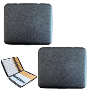 2 pi&egrave;ces &Eacute;tui &agrave; cigarettes en m&eacute;tal, bo&icirc;te &agrave; cigarettes, &eacute;tui &agrave; cigarettes en acier inoxydable pour femmes/hommes, bo&icirc;te &agrave; cigarettes vintage pour 20 cigarettes, &eacute;tui &agrave; cigarettes pour poches de (Jieride, neuf)