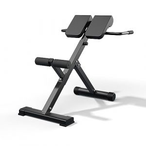Chaise romaine hyperextension 45 degr&eacute;s - Hauteur et dossier r&eacute;glables robuste et confortable - Entra&icirc;nement des fessiers des ischio-jambiers et des abdominaux - Banc de musculation assis pliable pour (EBO Company, neuf)