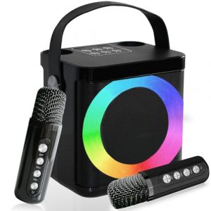 Karaoke Adulte & Enfant, Enceinte Karaoke 2 Micro sans Fil, Kit Karaok&eacute; Complet, Karaoke Professionnel, Machine Karaok&eacute; Rechargeable, Support TF USB pour Soir&eacute;e &agrave; Domicile (MUMUWIND EU, neuf)
