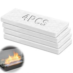 TXXATX Lot de 4 &eacute;ponges en laine c&eacute;ramique 300 x 100 x 25 mm pour bio&eacute;thanol Prolonge la dur&eacute;e de vie du feu pour chemin&eacute;e au bio&eacute;thanol Br&ucirc;leur &agrave; &eacute;thanol (JiaFangTrading, neuf)