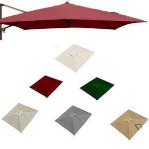 ZYXQQJ 4x3M Rectangulaire Auvent De Rechange pour Parasol Déporté 8 Baleines Toile De Rechange pour Parasol De Terrasse, Vert/Kaki/Bordeaux/Beige(Burgundy,4x3m/13x9.8ft) (Wenjing's Shop, neuf)