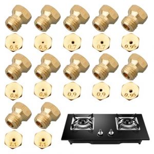 12 Pi&egrave;ces Gicleur Gaz Butane,Gicleur Gaz de Ville,Plaque de Cuisson au Gaziniere Naturel Jets,0.5/0.7/0.8/0.9/0.95/1.1 mm Kit de Conversion (AMAAL ABD LIMITED, neuf)