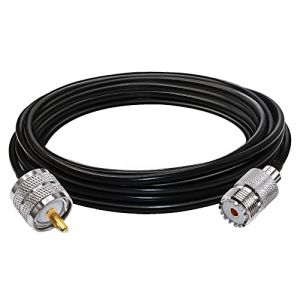 TUOLNK UHF Femelle vers UHF Mâle Câble d'extension SO239 Câble coaxial RF RG58 PL259 Câble coaxial à faible perte pour Radio bidirectionnelle/Radio CB/Périphériques LAN sans fil Câble UHF 16.4ft (5M) (TUOLNK Tech FR, neuf)