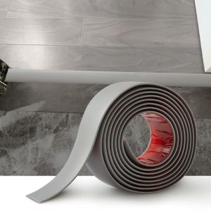 4M Bande de Seuil Barre de Seuil Auto-adhésive PVC Barres de Transition de Seuil Bande de Transition Sol pour Les Espaces Entre les Carreaux, les Sols en Bois, 4cm Gris (ZYDZ-eu, neuf)