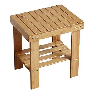 RTY-BY Banc de Douche Bois, Banc de Douche Antidérapant, Tabouret de Douche Design Ergonomique, Tabouret de Bain Baignoire étanche Siège de Bain Adulte Rangement, Banc d'entrée, 31 × 23 23 × 33cm (SHUXIANSHOP, neuf)