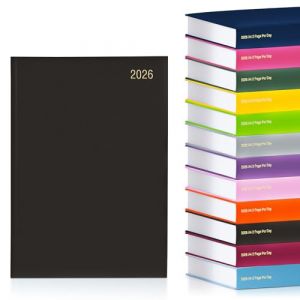 evelay Planificateur annuel complet 2024, 2 pages par jour, couverture rigide, Noir (Click-it-, neuf)