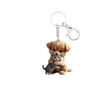 Carniee Porte-cl&eacute;s Chien Anneau Breloque Cadeau pour les Amoureux Acrylic Breloque Avec Moto Porte-cl&eacute;s Id&eacute;e Cadeau pour Femme Esth&eacute;tique les Amateurs De Chiens Accessoire De Charme Multicolore (facemurto O&Uuml;-FR, neuf)