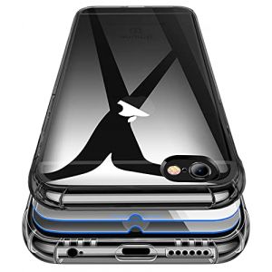 Garegce Coque Compatible avec iPhone 6 / 6s Transparente, 2 Pack Verre tremp&eacute; Protection &eacute;cran Silicone TPU Antichoc Bumper Protection Cover Compatible avec iPhone 6 / 6s - 4.7pouces - Noir (Catynore, neuf)