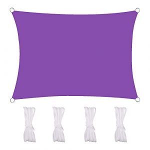 MEEYI ImperméAble Voile D'Ombrage 2X5m Voile D'Ombrage Anti UV Protection des Rayons UV Tissu ImperméAble RéSistant Aux IntempéRies pour Terrasses Parcs Piscines, Violet (linxianxiaolibaihuodian, neuf)