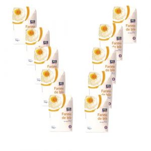 Farine de Bl&eacute; ARO &ndash; Lot de 10 Paquets x 1 kg | Farine Blanche Polyvalente pour P&acirc;tisserie, Pizza, Pain et Cuisine Familiale | Format &Eacute;conomique 10 kg (Wine And More, neuf)