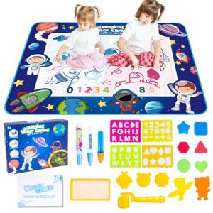 GIBOHOM Tapis Dessin Enfant, Tapis Dessin Eau Bebe 80 x 100cm Tapis de Dessin à l'eau pour Bébé Jouet Enfant, Réutilisable avec Jeu D'outils de Peinture, Style Océan pour Garcons Filles (FOREST CAPPE S.R.L., neuf)