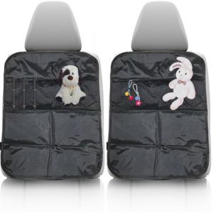 Protection de Dossier de Voiture Enfants,Protections de Sièges Arrière Voiture,Protections Dossier de Siège Voiture avec 2 Poches,Protection Siege Voiture Enfant,Applicable à pour Sièges Auto Avant (FeiXiehouse, neuf)