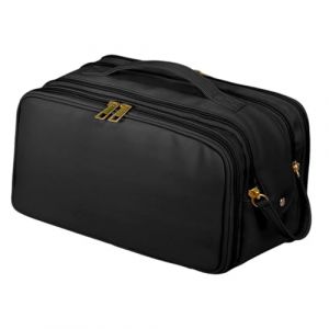 perfeclan Trousse de toilette de, organisateur, sac de rangement &eacute;tanche, portable, grande capacit&eacute;, double ouverture lat&eacute;rale, trousse &agrave; cosm&eacute;tiques, Noir (PERFECLAN, neuf)